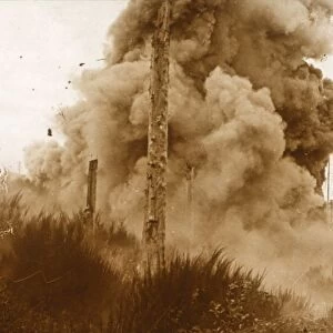 Explosion of a mine, Vosges, eastern France, c1914-c1918