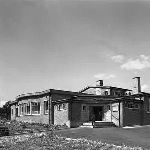 Exterior of the Royston Working Mens Club Barnsley, South Yorkshire, 1962. Artist
