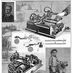 Facsimile or copying telegraph system by Amstutz of Cleveland, Ohio, USA, 1896