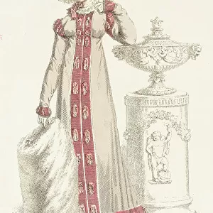 Fashion Plate (Walking Dress), 1819. Creator: Rudolph Ackermann