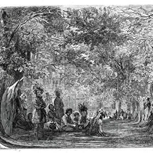 The Fete Champetre at Charlton House - the North American Indians encamped in the park
