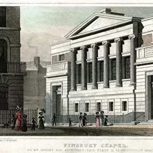 Finsbury Chapel, City of London, 1827. Artist: Thomas Barber