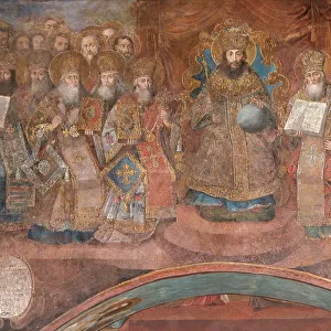 First Council of Nicaea. Artist: Ancient Russian frescos