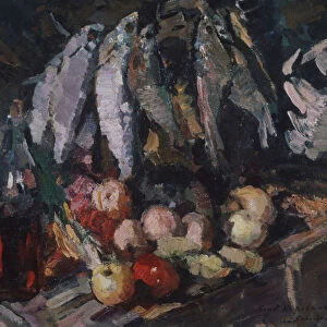 Fish, vine and fruits, 1916. Artist: Korovin, Konstantin Alexeyevich (1861-1939)