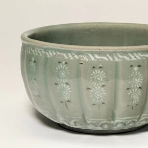 Fluted Bowl with Chrysanthemum Flower Heads, Korea, Goryeo dynasty (918-1392)