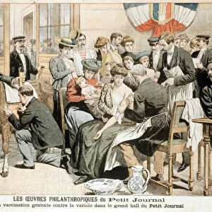 Free Smallpox vaccination clinic on premises of French newspaper, Paris