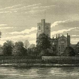 Fulham Church, from the Thames, (c1878). Creator: Unknown