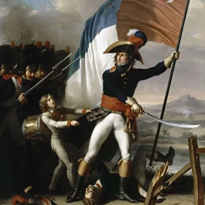 General Augereau at the Pont d Arcole on November 15, 1796. Artist: Thevenin, Charles (1764-1838)