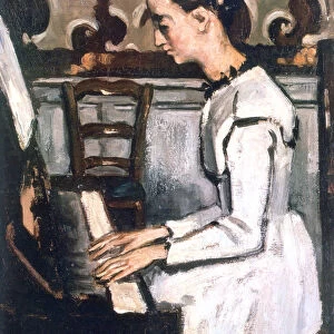 Girl at the Piano, The Overture to Tannhauser, detail, 1868. Artist: Paul Cezanne