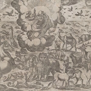 God Creating the Animals, ca. 1590-1630. Creator: Antonio Tempesta