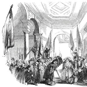 The Grand Vestibule - departure of Her Majesty, 1844. Creator: Unknown