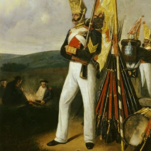Grenadier of the Pavlovsky Lifeguards Regiment, 1840s. Artist: Willewalde, Gottfried (Bogdan Pavlovich) (1818-1903)