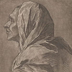 Head of a woman, ca. 1758. Creator: Lambert-Sigisbert Adam