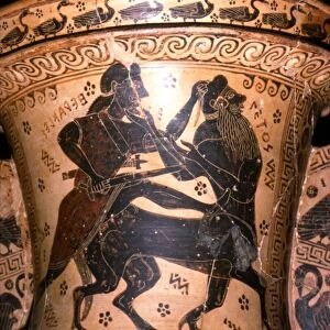 Hercules and the Centaur Setos, Detail of Greek Pot, Corinthian, c7th century BC. Artist: Nessos Painter