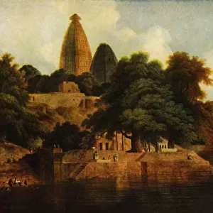 Hindu Temple at Bindrabund on the Jumna, 1797, (1922). Creator: Thomas Daniell