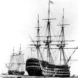 HMS Victory at Portsmouth, 19th century