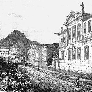 House in the Suburbs of Rio De Janeiro; Rio De Janeiro and the Organ Mountains, 1875. Creator: Thomas Woodbine Hinchliff