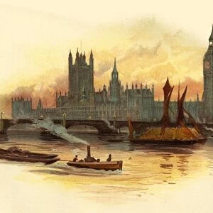 The Houses of Parliament, Westminster, London, c1890. Creator: Unknown