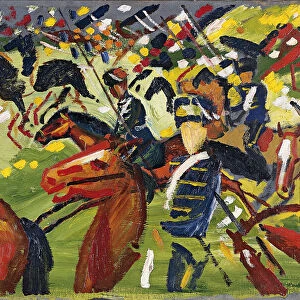 Hussars on a Sortie, 1913. Artist: Macke, August (1887-1914)