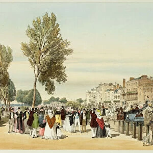 Hyde Park Near Crosvenor Gate, plate sixteen from Original Views of London as It Is, 1842