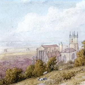 Hythe Church and Martello Tower, 19th century. Artist: William Westall