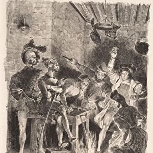 Illustrations for Faust: Mephistopheles in the tavern of the students, 1828