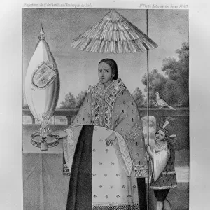 Inca princess, national costume, 1852. Artist: Jacques Francois Gauderique Llanta