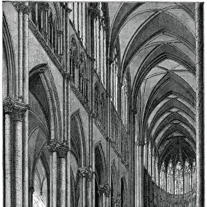 Interior of Amiens Cathedral, France, 13th century, (1870). Artist: J Huyot