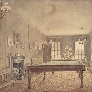 Interior of the billiard room at Lupton House, Devonshire, designed by George... 1838