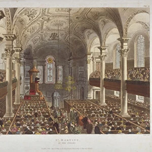 Interior of the Church of St Martin-in-the-Fields, Westminster, London, 1809. Artist