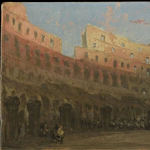 The interior of the Colosseum at dawn, c. 1850