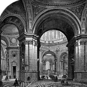 Interior of St Pauls Cathedral, London, second design, 17th century (1882)