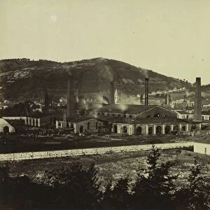 Ironworks in Reschitza, c. 1860. Creator: Andreas Groll (Austrian, 1812-1872)