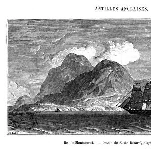 The island of Montserrat in the Caribbean Sea, 19th century. Artist: E de Berard