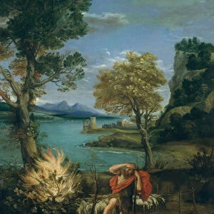 Landscape with Moses and the Burning Bush, 1610-16. Creator: Domenichino