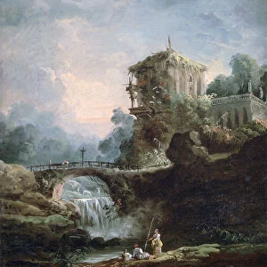 Landscape with Waterfall, c1750-1808. Artist: Robert Hubert
