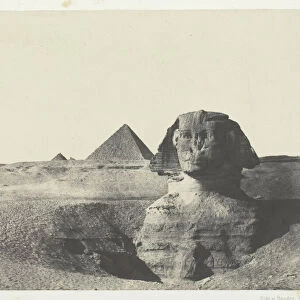 Le Sphynx vu de Face, Egypte Moyenne, 1849 / 51, printed 1852. Creator: Maxime du Camp
