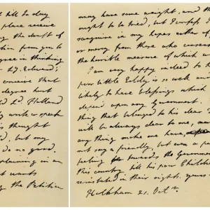 Letter from Charles James Fox to his Aunt Emily, 21st October 1798.Artist: Charles James Fox
