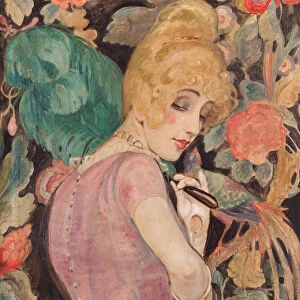 Lili with a Feather Fan, 1920