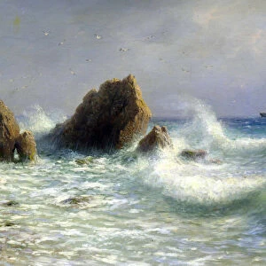 At the Livadia shore, 1895. Artist: Lev Felixovich Lagorio