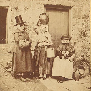Llanberis, Group of Three Welsh Peasants, 1850s-1910s. Creator: Unknown
