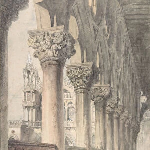 Loggia of the Ducal Palace, Venice, 1849-50. Creator: John Ruskin