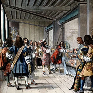 Louis XIV of France visiting the Gobelins tapestry works, 17th century (late 19th century)