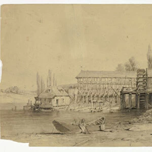 Machine de Marly, 1843. Creators: Unknown, Percival
