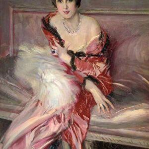 Madame Juillard In Red, 1912. Artist: Giovanni Boldini