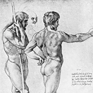 Two male nude studies, 1515, (1912). Artist: Raphael