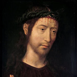 The Man of Sorrows Blessing, 1480-1490. Artist: Memling, Hans (1433 / 40-1494)