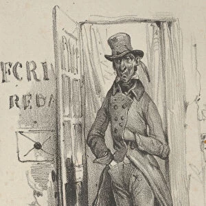 Man standing in a doorway, mid-19th century. Creator: Victor Adam