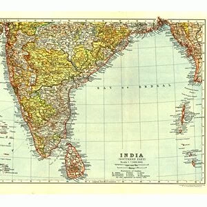 Map of India Southern part, c1910. Artist: Johann Georg Justus Perthes