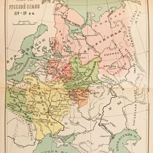 Map of Russia in the 14th and 15th century, 1914